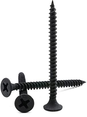 Hippo Hardware (3.5mm X 50mm) Drywall Plasterboard Screws Black Bugle Head Fine Thread for Drylining Wood/Studding (Pack of 20)