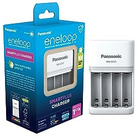 eneloop SmartPlus Chargeur, pour 1-4 Piles Rechargeables AA/AAA, 1.5h de Temps de Charge, 10 Fonctions de sécurité