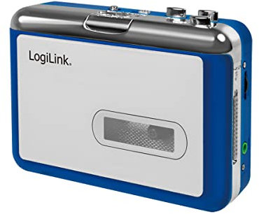 LogiLink UA0393 - Bluetooth Kassetten-Player über Ihre Lautsprecher oder Kopfhörer kabellos abspielen, zusätzliche 3,5mm Buchse für kabelgebundene Kopfhörer, BT Version 5.0
