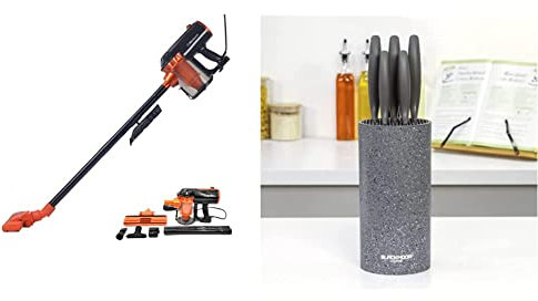 Belaco Corded Upright vacuum cleaner 600W 3 in 1 Stick handheld vacuum cleaner bagless HEPA and Multi cyclonic function portable and light weight & Blackmoor 66919 5-Piece Knife Set