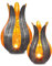 Esotec Blumen Solarleuchte Lilie, 2er Set, gelb, 12+15cm, Crackle Bruchglas Solarkugel, Akku, Solarmodul, Dekoleuchte, Blumenleuchte, Gartenleuchte, metall, außen, wetterfest, outdoor 103112