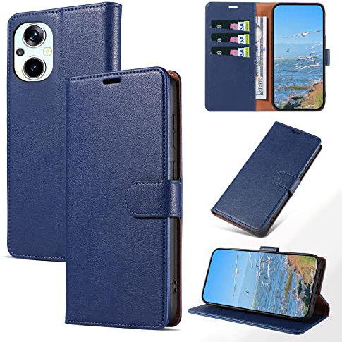 KKEIKO Coque pour Oppo Reno 8 Lite 5G / Oppo Reno 7 Lite 5G / Oppo A96 5G, Antichoc Magnetique Étui à Rabat avec Porte Cartes, Portefeuille Housse en Cuir PU pour Oppo Reno 8 Lite 5G, Bleu