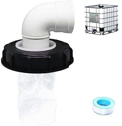 IBC Deckel Filter, 163mm Nylon Regenwasserfilter,IBC Deckel Filter Nylon Auswaschbar mit Deckel für IBC Regenwassertank (90°)