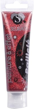 Homéa, Peinture Acrylique en Tube Effet Paillete 60Ml Rouge, 15 x 4,7 x 2,7