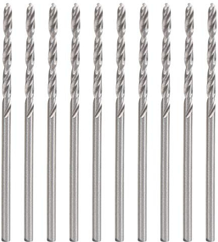 10 Brocas Helicoidales de Vástago Recto, Brocas Pequeñas de 1,75 Mm para Metal Endurecido, Acero Inoxidable, Hierro Fundido, Madera Y Plástico, Material de Acero de Alta Velocidad