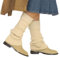 UNDERCONTROL Winter Cashmere Wool Mixed Ribbed Knit Warm Generous Size Thigh Y2k Leg Loose Socks Ballet Warmer Long Boots Footless Socks Korea (BEIGE)