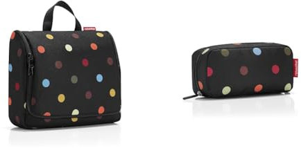 reisenthel toiletbag XL Dots Maße: 28 x 25 x 10 cm/Maße: 28 x 59 x 9 cm expanded/Volumen: 4 l & WJ7009 Travelling Federmäppchen, Dots