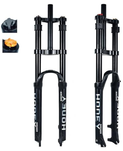 MTB DH Suspension Air Fork 26/27.5/29 Inch, Magnesium Alloy 28.6mm Double Shoulder Mountain Bicycle Shock Absorber Fork Travel 160mm (Color : Black, Size : 27.5 inch)