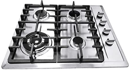 Fornello a gas integrato a 4 fuochi, piano cottura a gas naturale, gas propano, piano cottura a gas, installazione per gas naturale, gas propano, fornello in acciaio inox, protezione automatica della