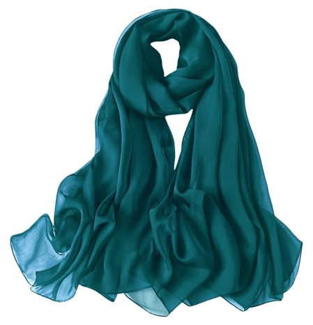 Lina & Lily Damen Schal aus gekräuseltem Chiffon, für Frühling und Sommer, durchscheinend, federleicht, Blaugrün/Ein Hauch von Paradies (Trace of Paradise), Einheitsgröße