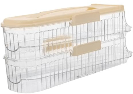 ANDRESLAD Convenient Refrigerator Holder Container Capacity Kitchen Organizer with Handle Prevents Crushing and Odors Creamy Design