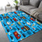 Cartoon-Auto Teppich Kinderteppich Modern 3D Polizeiauto Feuerwehrauto Teppich Schlafzimmer rutschfeste FußMatte Kinder Teenager Kurzflor Teppiche FüR Flur Wohnzimmer Boden Teppich 120x160 cm