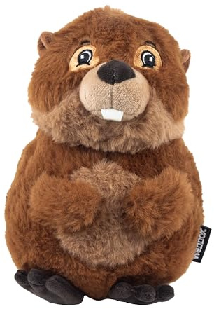 Webbox Bertie The Beaver Hundespielzeug aus Plüsch, quietschend und superweich, mit robustem TPR-Schwanz
