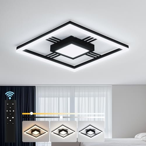 Sky angle Deckenleuchte mit Fernbedienung, Dimmable Schwarze Moderne Deckenleuchte 40 W 4800 LM LED-Lampe für Wohnzimmer Schlafzimmer (Schwarze, Dimmbar)