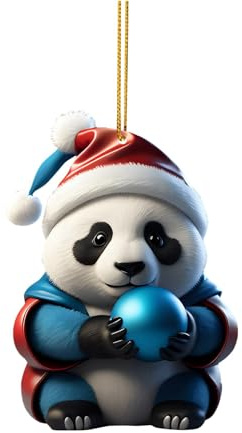 Niedlicher Cartoon-Panda Anhänger Weihnachtsbaum, Lustiger Christbaumschmuck, Deko Geschenke Weihnachten, Christbaumschmuck Tiere, Weihnachtsdeko Saisonale Dekoration Für Wohnzimmer Schlafzimmer