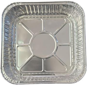 G4GADGET 10 Pack Aluminium Foil Baking Trays - 20x20cm Square Disposable Tin Foil Pans - Ideal for Roasting, Grilling & Batch Cooking