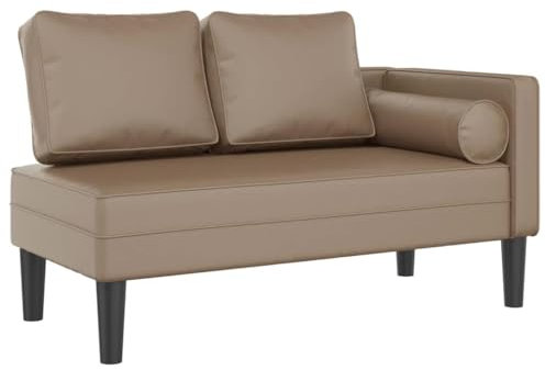 Wenjingqi-4007569 Schlafsofa mit Kissen, Kunstleder, Cappuccino,