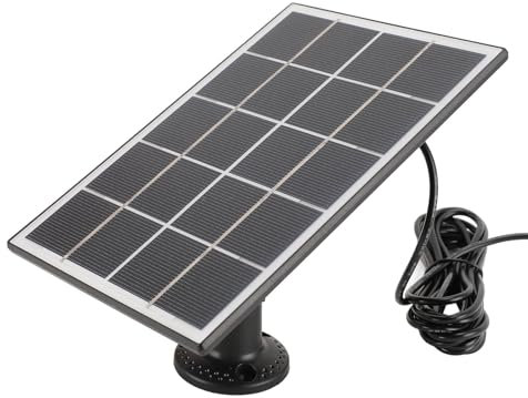 Solar Charger with 3W Monocrystalline Silicon Panel for Video Doorbell 4 3 Plus 2 Suitable for Security Camera Bird Feeder Indoor and Outdoor Use (Black)