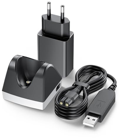 4,3 V Caricabatterie per rasoio compatibile con Philips One Blade Trimmer QP2520 Oneblade Cavo di alimentazione di ricambio per docking station A00390 con testa di ricarica