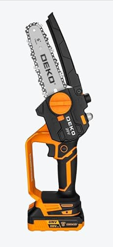 Mini Chainsaw Cordless Small Electric Hand Chainsaw: DEKOPRO 6 Inch (15cm) Battery Powered Handheld Portable Power Chain Saw Garden Tools for Wood/Tree Cutting, Gardening Gifts for Men and Women