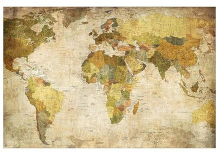 micasia Vinylteppich nass abwischbar Weltkarte Bodenschutz - Made in Germany - Weltkarte Modern 2,2mm dünne Vinyl Bodenmatte grün Küche Flur trittsichere Matte 6857 (60x40cm)