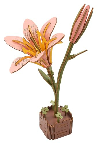 Coriver Puzzle en Bois 3D DIY-Kit de Modélisation de Fleurs Artificielles, Bricolage pour Un Bouquet de Fleurs, Puzzle Bois DIY en Forme pour Adultes Décoration D'intérieur