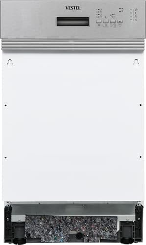 Vestel VST45-4 - teilintegrierter Geschirrspüler 45 cm - 10 Maßgedecke - 4 Programme - inkl. Besteckkorb - Energieklasse E