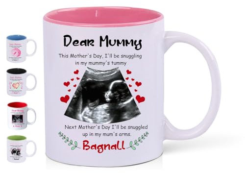 FPFNFSVI Taza de café personalizada con ultrasonido para bebé, taza de café personalizada con ultrasonido con foto y texto, regalo para el Día de la Madre y el Padre para futuros padres, 13 oz