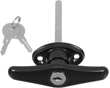 BUGUUYO Griff Garagentorschloss Abschließbar mit Schlüssel Robustes Außentürschloss für Scheune Geräteschuppen Wetterfestes Garagentor zubehör mit Pulverbeschichteter Oberfläche Langlebig