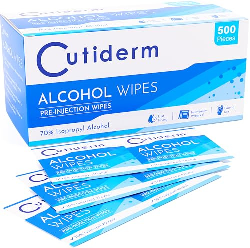 Cutiderm Pre-Injection Alcohol Wipes/Swabs Box of 500 Sachets