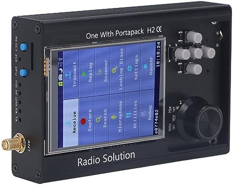 Luocute Radio Transceiver, 1MHz‑6GHz SDR Ham Radio Transceiver with 3.2 Inch Touchscreen and Wireless Signal, for Ships Cars and Electronic Utility Counters