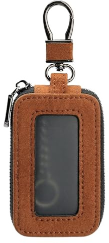 TEOZBLU 1 Pieza Funda Llavero Coche (Cuero) | Con Cremallera y Ventana | Para Hombres y Mujeres