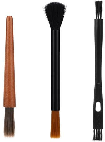 3pcs Coffee Grinder Cleaning Brushes Set, Espresso Grinder Cleaning Brushes Small Dual-Headed & Wood Handle Design Coffee Machine Accessories for Barista Home Kitchen