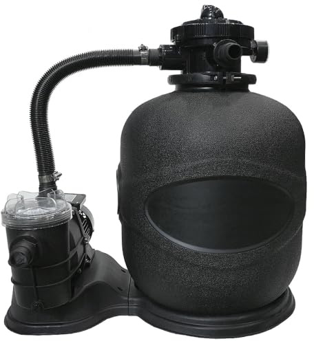 Poolpanda Sandfilteranlage DS 10.000 Pro | 9.960 l/h Pumpleistung | | 6.600 l/h Systemleistung | großer 406 mm Kessel bis 45kg Sand | Pool Sandfilter 32+38 mm | Sandfilterpumpe selbstsaugend