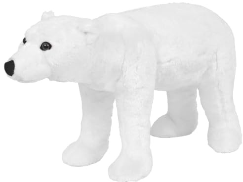 QUAHEAS Plüschtier Eisbär Weiß XXL Kuscheltier Stoff Plüsch Figur Schmusetier für Kinderzimmer und Geburtstag Geschenk mit 81 x 43 cm Größe und 100 kg Belastbarkeit ideal zum Sitzen und Spielen