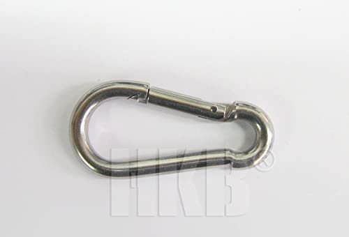 1 Stück HL Karabinerhaken, robuster Allround-Haken aus Edelstahl, V2A, 6 x 60 mm, Artikel-Nr. 20169