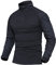 MAGCOMSEN Herren Military Langarm Shirts Combat T-Shirt Slim Fit Taktisches Oberteil Herren Outdoor Quick Dry Hemd Atmungsaktiv Paintball Funktionsshirt Schwarz L