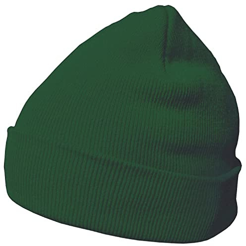 DonDon Mütze Herren Mütze Damen Wintermütze Beanie klassisches Design tannengrün