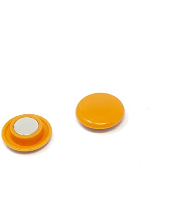 High Power Orange Planning Office Magnets for Fridge, Whiteboard, Noticeboard, Filing Cabinet - 30mm dia x 11mm high - Pack of 120