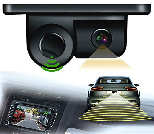 New 2 In 1 Auto Sound Alarm Car Reverse Backup Video Parking Sensor Radar With HD Reversing Rear View Camera