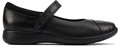 Clarks Etch Craft Kid Leather Shoes in Black Extra Wide Fit Size 1.5