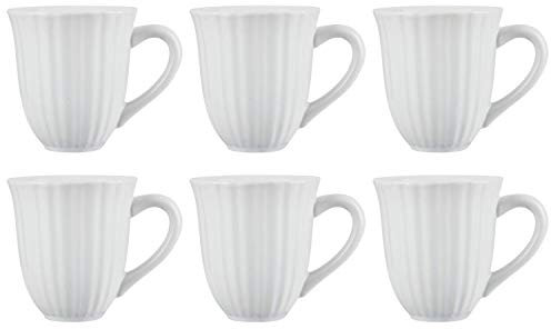 6er SET Becher, Tassen MYNTE Pure White weiß für 300ml Steingut Ib Laursen