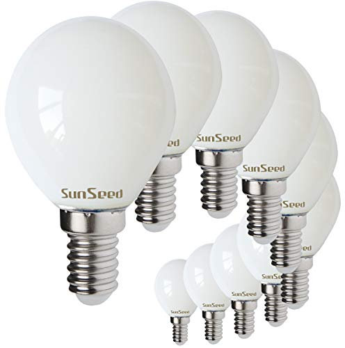 SUNSEED 10x Glühfaden LED Opal Golfball-Lampe E14 4W ersetzt 40W Neutralweiß 4000K