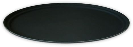 We Can Source It Ltd - Round Non Slip Black Bar Tray Serving Bar Waiters Grip Tray 11/14/16/Oval 27 (14)