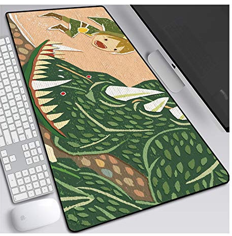 Legend of Zelda Tapis de Souris Gaming XXL, 900x400mm, Anime Mouse Pad - Surface spéciale améliore la Vitesse et la précision, 3mm Base en Caoutchouc Antidérapant Surface-pour Ordinateur et PC, D