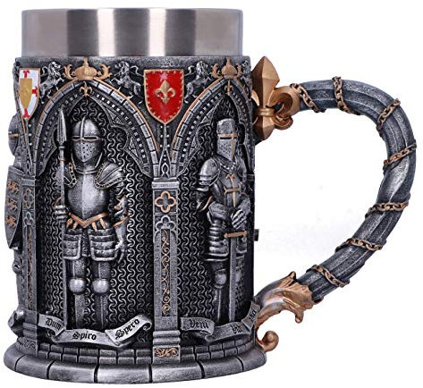 Nemesis Now Chope à serment de Chevalier Latin, Argent, 15,3 cm