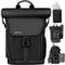 TARION Kamerarucksack Rolltop Wasserdicht Fotorucksack Kameratasche DSLR Rucksack mit 15,6 Zoll Laptophülle und Regenschutzhülle(SP-01-Schwarz)