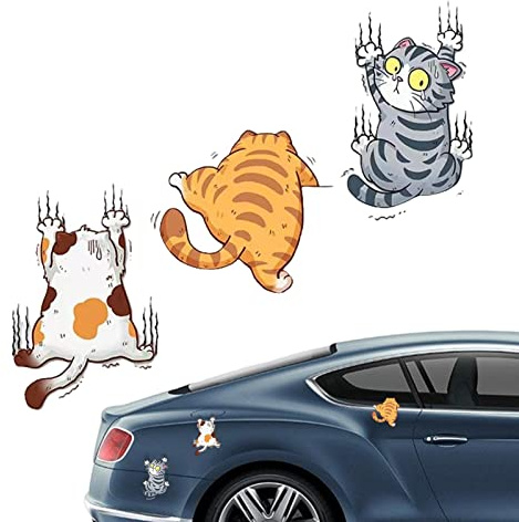 Lustige Katzen-Kratzer-Abdeckung, Auto-Aufkleber, niedliche Auto-Aufkleber, Katzen-Wandaufkleber für glatte Oberflächen, niedliche Cartoon-Tier-Aufkleber, Wanddekoration