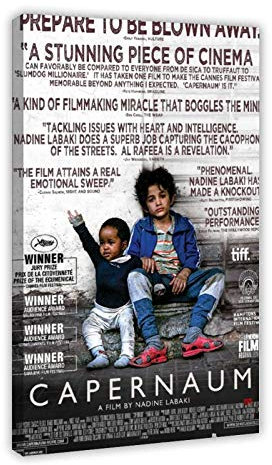 Filmposter Capernaum, Leinwand, Wandkunst, Dekor, Bild, Gemälde für Wohnzimmer, Schlafzimmer, Dekoration, 60 x 90 cm, Rahmen
