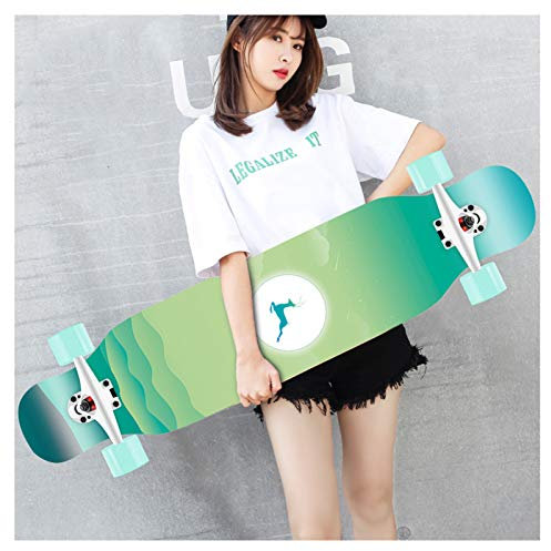 NENGGE Longboard Straßen Skateboard 110cm / 120cm Erwachsene Profi Vierrädriges für Jungen Mädchen Skateboards Erwachsene Kinder Anfänger Bürsten Straßenbrett,F